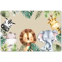 MuchoWow Platzset Tiere - Kinder - Blätter - Aquarell, (1-St), Kinder-Arbeitsunterlage Schreibtisch, Bastelmatte Kind, Zeichenmatte