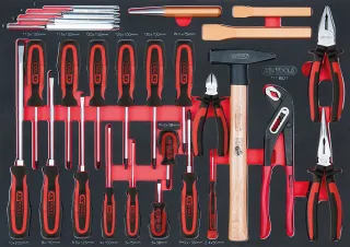 KS Tools SCS Zangen- und Schraubendreher-Satz, 27-tlg in 1-1 Systemeinlage - 711.8027