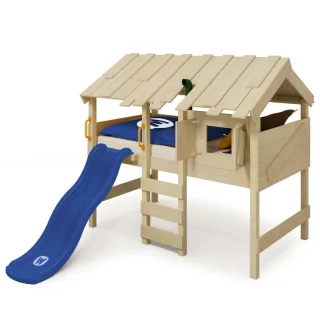 Abenteuer-Hochbett CrAzY Lagoon mit Rutsche - Spielbett für Kinder zum Klettern und Träumen - Hochwertiges Erlebnis-Bett aus Holz für Jungen Wickey