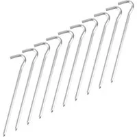 UE Stock Zelthering 10 Stück Aluminium Camping Zeltheringe mit Haken 18 cm, Leicht und stabil