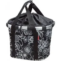 KlickFix Fahrradkorb KLICKfix Fahrradkorb Fahrradtasche Bikebasket Reisenthel fleur schwarz