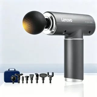 Lenovo Deep Tissue Massage Gun with Storage Case 99 Speed Levels 8 Massage Heads LCD Display Type-C Rechargeable Quiet M