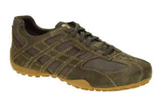 Geox U55MNB Sneakers Gr?n Military Velour-Synthetik Herrenschuhe