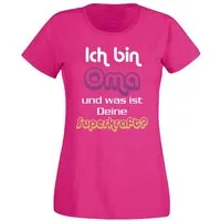 G-graphics T-Shirt Ich bin Oma und was ist Deine Superkraft? Slim-fit Damen T-Shirt mit Statement / Spruch als Frontprint
