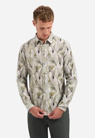 No Excess - Shirt Allover Printed Fine Corduroy light moss - Gr. - L
