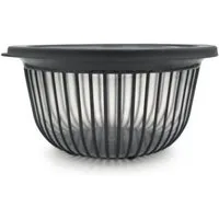 B-Home Aufbewahrungsschüssel mit luftdichtem Deckel in Stripe-Design - Anthrazit, Kunststoff, (2-tlg)