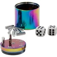 BestSaller Spiel SUPER SIX Würfelspiel Aluminum Sonder Edition SUPER SIX, Würfelspiel, 36 Spielstäbchen & 2 Würfel