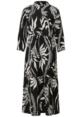 Street One - Blusenkleid mit Volants schwarz - Gr. - 34