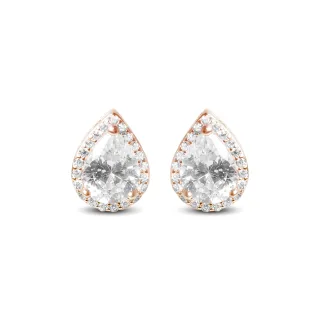 Luxenter Ohrringe, Theli aus 925er Sterlingsilber und glänzender Zirkonia mit 18K Roségold plattiert