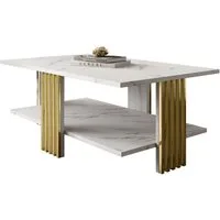 Lookway Couchtisch SAPHIRA GOLD mit Ablage (1 Tisch), 60x40x100 cm