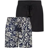 DENIMFY Sweatshorts Damen Shorts DFLia 2er Pack Regular Fit (Vorteilspack) kurze Stoffhose mit Kordelzug aus 100% Viskose