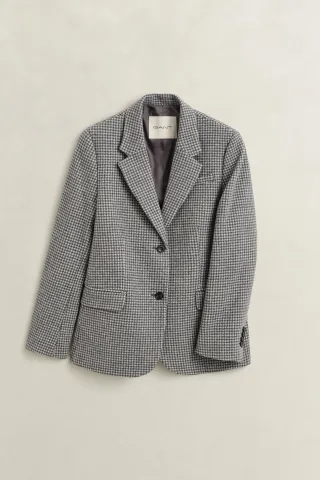 GANT - Houndstooth Blazer dark grey melange - Gr. - 36