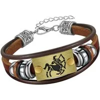 Firetti Armband Schmuck Geschenk Armschmuck Armkette Edelstein Sternzeichen, Made in Germany - mit Hämatit - mit Holzimitat