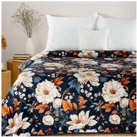Design91 Bettüberwurf FLOWER Tagesdecke Blumenmuster, Gesteppte Patchworkdecke 170x210 220x240 200x220
