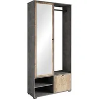 Home affaire Garderobenschrank DINO Kompaktgarderobe, Garderoben-Set DINO Mit Spiegel und Kleiderstange, 90 cm breit, Türanschlag wechselbar