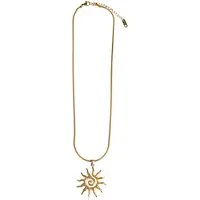 Capelli New York Schmuckset Halskette mit Sonnenanhänger – Edelstahl, 18K vergoldet