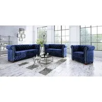S-Style Möbel Polstergarnitur Chesterfield Leeds 3+2+1, (1x 3-Sitzer-Sofa, 1x 2-Sitzer-Sofa, 1x Sessel), mit Wellenfederung
