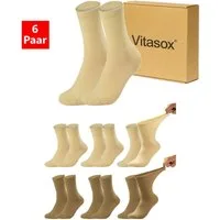 Vitasox Diabetikersocken für Damen - aus Baumwolle ohne Gummi, ohne Einschneiden und Abdrücken (6-Paar) mit weichem und dehnbarem Komfortbund