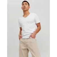 Jack & Jones T-Shirt SLIM- FIT BASIC TEE V-NECK mit V-Ausschnitt