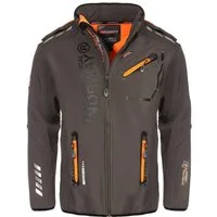 Geographical Norway Softshelljacke Herren Softshell Sport Outdoor Wander Trekking Jacke in Unifarbe, mit abnehmbarer Kapuze, mit Stehkragen