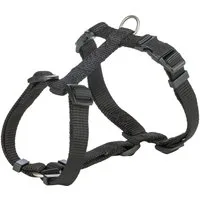 TRIXIE Hunde-Geschirr Premium H-Geschirr - schwarz - 42–60 cm/15 mm, Gurtband