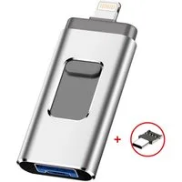 KINSI USB-Sticks,Flash-Laufwerk für PC/andriod/ios/Type-C Handy,128GB USB-Flash-Laufwerk (USB 3.0, 4-in-1-Adapter USB-Stick,USB3.0+OTG)
