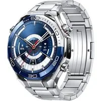 Wigento Smartwatch-Armband Titan für Huawei Watch Ultimate 2 Premium Band Faltschließe Silber, Faltschließe, Verstellbar