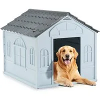 oyajia Hundehütte Hundehaus mit Satteldach, wetterfest Kleintierhaus für Drinnen&Draußen