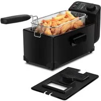 Aigostar Fritteuse mit öl-3L, friteuse mit Sichtfenster, stufenloser Temperaturregler bis 190°C, 2200 W, Temperaturregler bis 190°C, Überhitzungsschutz, Einfach zu Reinigen