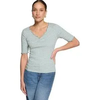 Zero Kurzarmshirt Damen mit Raffung (1-tlg) Raffung