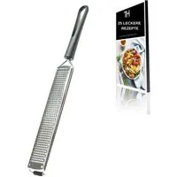 Thiru Multireibe Premium mit Edelstahl Klingen und rutschfestem Fuß inkl. Schutzelement, Grob, Messerscharfe Klingen, inklusive Schutzelemt und Rezeptbuch