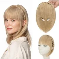LuxusKollektion Kunsthaar-Extension Haarteil Stirnband Pony Perücke Aschblond Mix L-Aschblond Mix