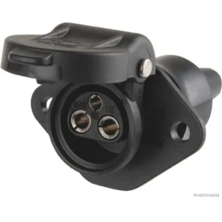 Elparts Steckdose 3-polig mit Gummit?lle 6v bis 24V Flachsteckanschluss