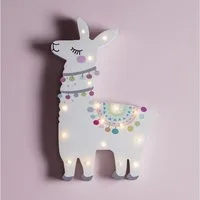 Lights4fun LED Wandleuchte Lama Wandlampe Kinderzimmer