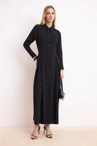 Langes, flaches Maxikleid für Damen, lässig/alltagstauglich, A-Linien-Schnitt, Hijab-Stil