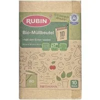 RUBIN Müllbeutel, 10 Bio-Müllbeutel Papier 10 Liter, braun, mit Falzboden, kompostierbar