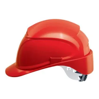 uvex airwing B-WR Schutzhelm mit Lüftung- mit Drehradsystem - langer Schirm rot 52 cm - 61 cm - 9762330
