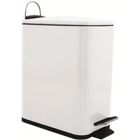 spirella Kosmetikeimer ERIK, Treteimer mit Softclose-Absenkautomatik, Anti-Fingerprint-Beschichtung, herausnehmbarer Inneneimer, innovatives Design in besonders schmaler Form speziell für enge Nischen, HxBxT 29x14x28 cm, 5L, weiß