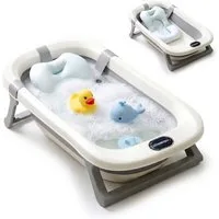 relaxdays Babybadewanne Faltbare Babybadewanne mit Kissen