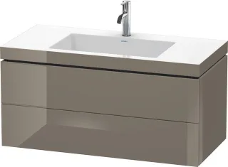 Duravit L-Cube c-bonded Set wandhängend Flanell Grau Hochglanz 1000x480x500 mm - LC6928O8989 LC6928O8989
