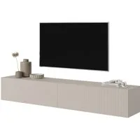 Selsey TV-Schrank VELDIO Hängeboard geriffelt, Push-to-Open, Matt-Optik, 175x30 cm