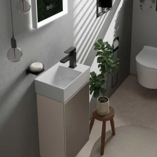 hansgrohe Xevolos E Handwaschbecken 61086450 360x250mm, Hahnloch rechts, ohne Überlauf, SmartClean, weiß