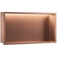 wohnwerk.idee Duschregal Wandeinbau-Badregal LED Edelstahl Dusche Nische IP66 63 × 33 cm, LED-Beleuchtung