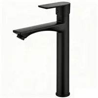 HOMELODY Waschtischarmatur Einhebelmischer Bad Wasserhahn Mischbatterie Armatur Waschbecken Keramikkartusche, Perlator, 3/8 Anschluss, einfache Montage, Schwarz