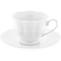 Mulex Kaffeeservice 12-teiliges Mokkatassen-Set aus hochwertigem Porzellan - 90 ml, Weiß (12-tlg), 6 Personen, Porzellan, 6x Mokkatassen, 6x Untertassen