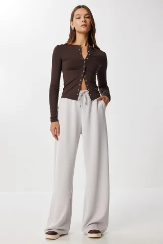 Sweatpants mit weitem Bein und Kordelzugbund