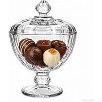 MamboCat Keksdose Mini-Patisserie auf Fuß mit Deckel Glas Bonbonniere Ø11cm Pralinendose, Glas