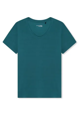 SCHIESSER - T-Shirt V-Ausschnitt grün - Gr. - 38