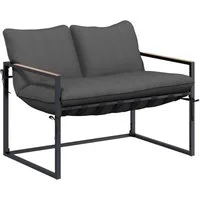 vidaXL Gartenlounge-Set Gartensofa-set Schwarz und Anthrazit Stahl, (1-tlg)