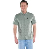 Engbers Kurzarmhemd Herren Kurzarm Hemd mit geometrischem Muster, Oliv